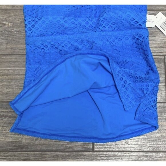 NWT Island Escape Tankini Swim Top Size 8 Strappy Add a Size Bust Enhancer Blue - Picture 4 of 10